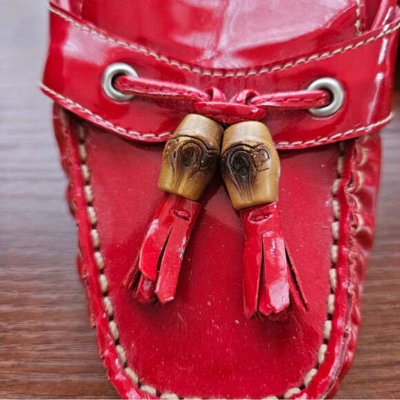 Talbots Slip On Loafers Women's Size 6 Patent Leather Cherry Red Shoes EUC - Picture 4 of 6